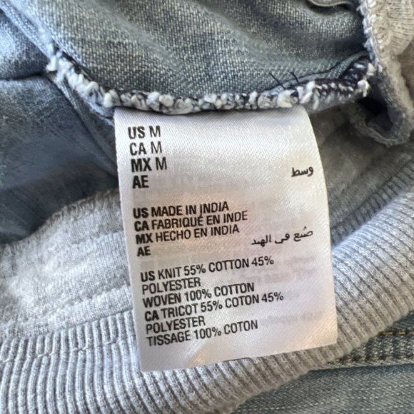 Sun + Stone Light Faded Blue Denim Jean Jacket Mens Acid Wash Trucker Streetwear - Picture 12 of 14